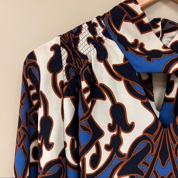 Chicos black label printed long sleeve blouse size Sm - Picture 3 of 9